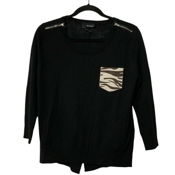 The Kooples 100% Merino Wool with Lambskin Pocket Black Sz XS - Picture 2 of 9